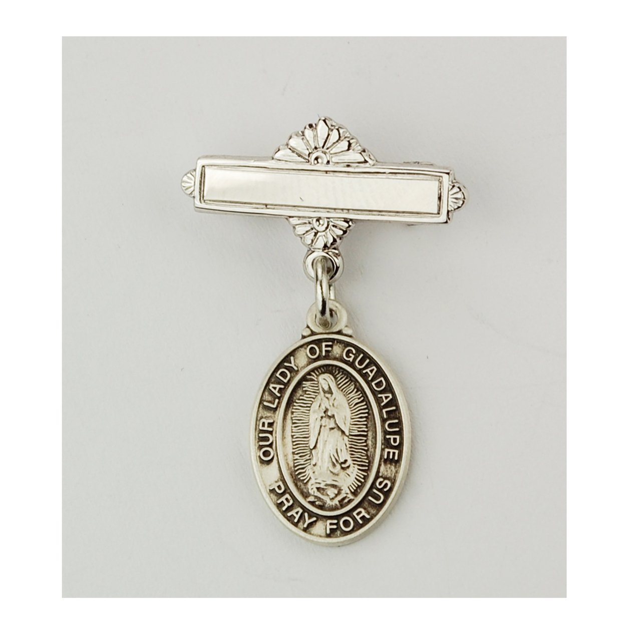 Sterling Guadalupe Baby Pin Boxed
