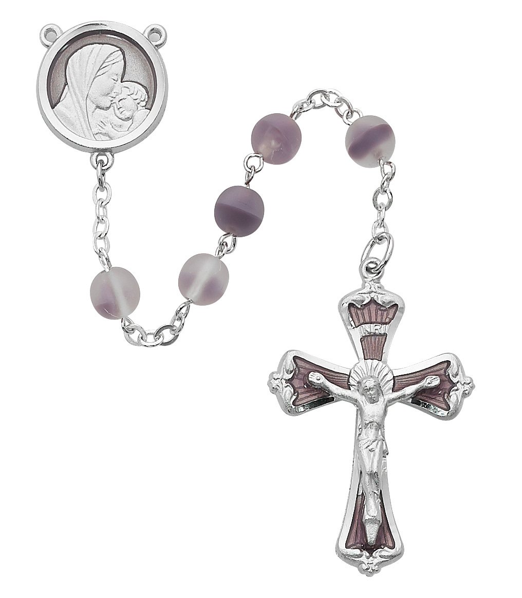 Mother & Child Lavender Rosary Boxed