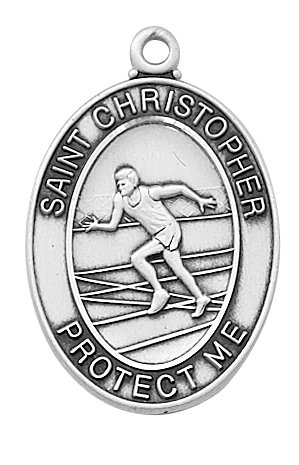 Sterling Silver Boys Track Pendant
