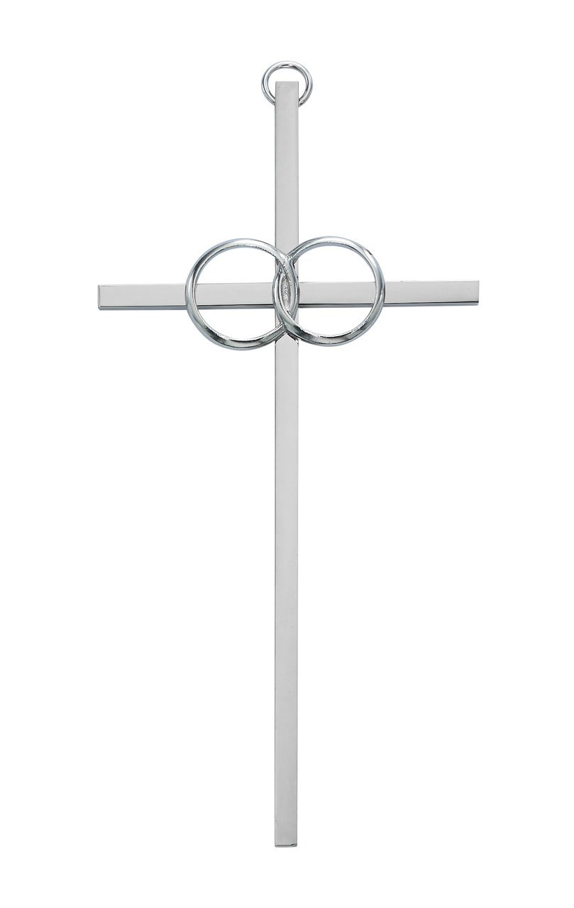8in. Polished Aluminum Wedding Cross Boxed
