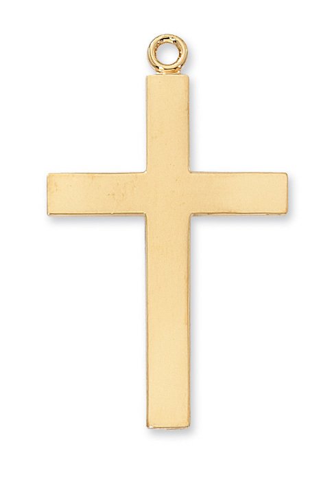 Gold over Sterling Lourdes Prayer Cross Pendant