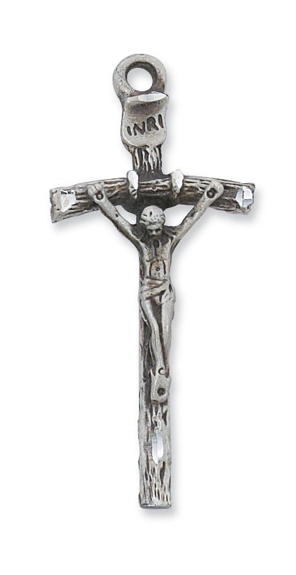 Sterling Silver Papal Crucifix Pendant