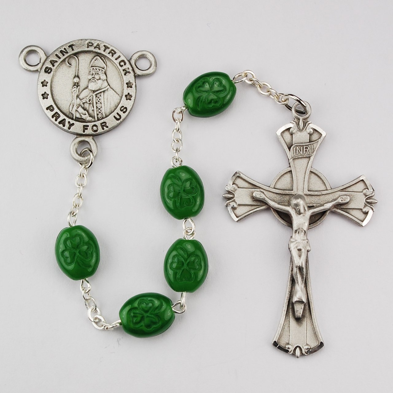Shamrock St Patrick Rosary Boxed