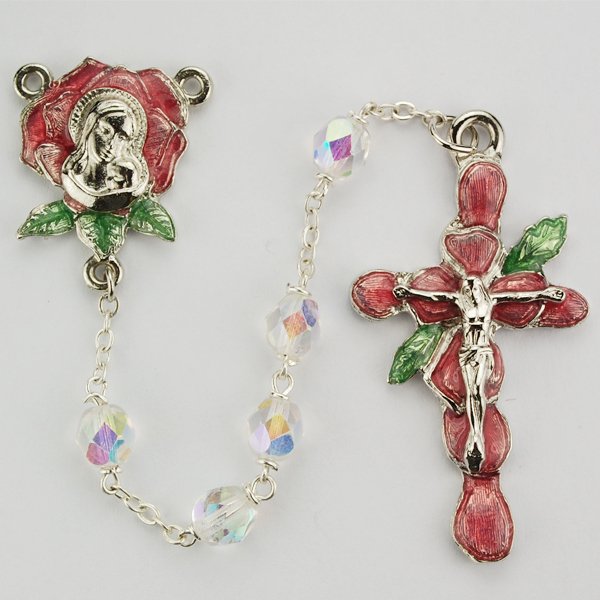 Aurora Rose Petal Rosary Boxed