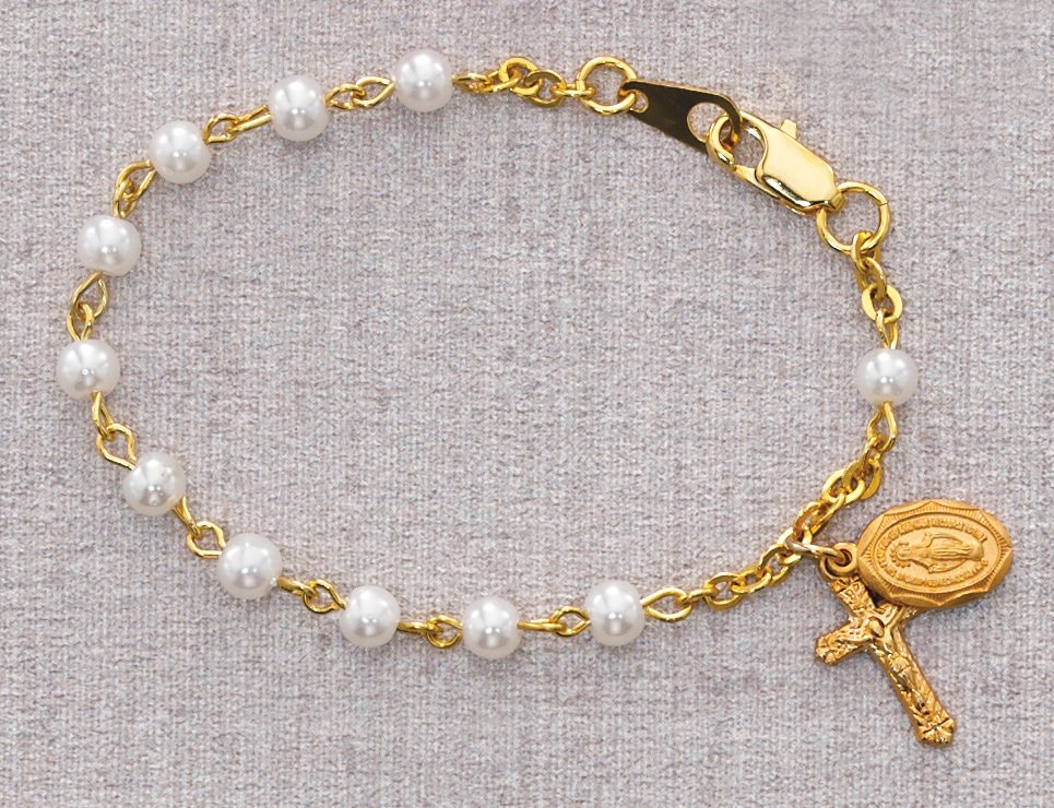 5 1/2in Gold Pearlized Baby Bracelet