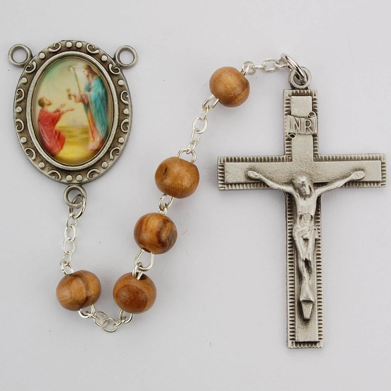Olive Wood St Peter Rosary Boxed