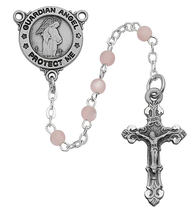 Pink Guardian Angel Youth Rosary Boxed