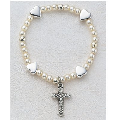Crucifix Baby Stretch Bracelet Boxed