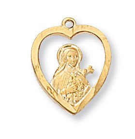Gold over Sterling St. Therese Pendant