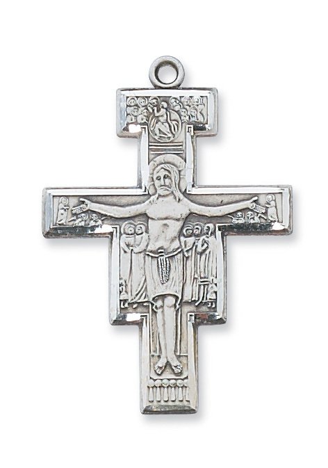 Sterling Silver San Damiano Crucifix Pendant