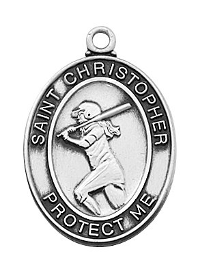 Sterling Silver Girls Softball Pendant