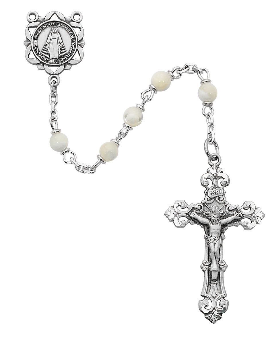 Genuine Mother of Pearl Rosary Boxed