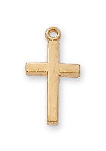 Gold on Sterling Baby Cross Boxed