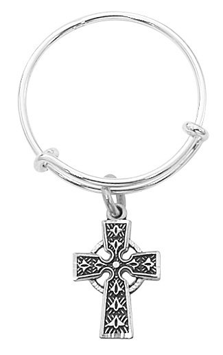 Sterling Expandable Celtic Cross Ring Boxed