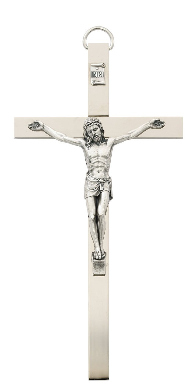 8 In. Chrome Plated Crucifix