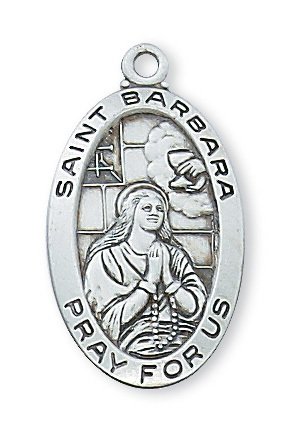 Sterling Silver St. Barbara Pendant