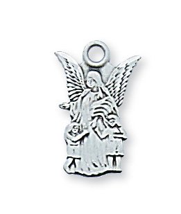 Sterling Guardian Angel Baby Pendant Boxed