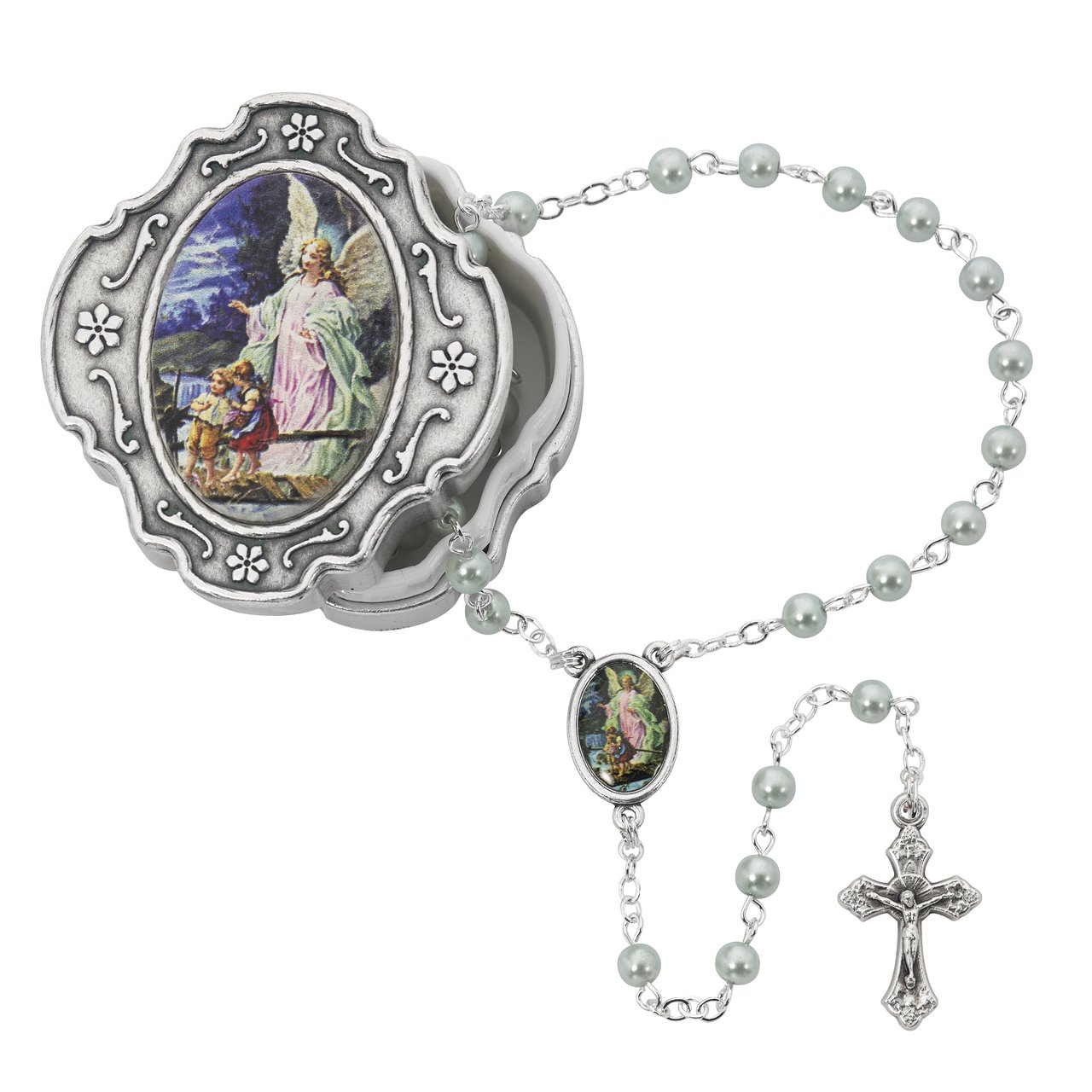Guardian Angel Box and Blue Rosary