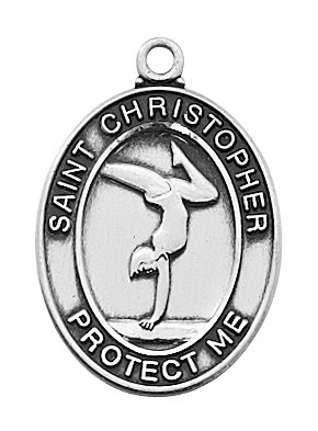 Sterling Silver Girls Gymnastic Pendant