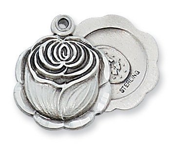 Sterling Silver Miraculous Rosebud Pendant