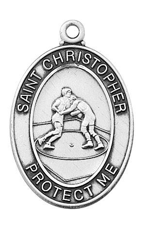 Sterling Silver Boys Wrestling Pendant