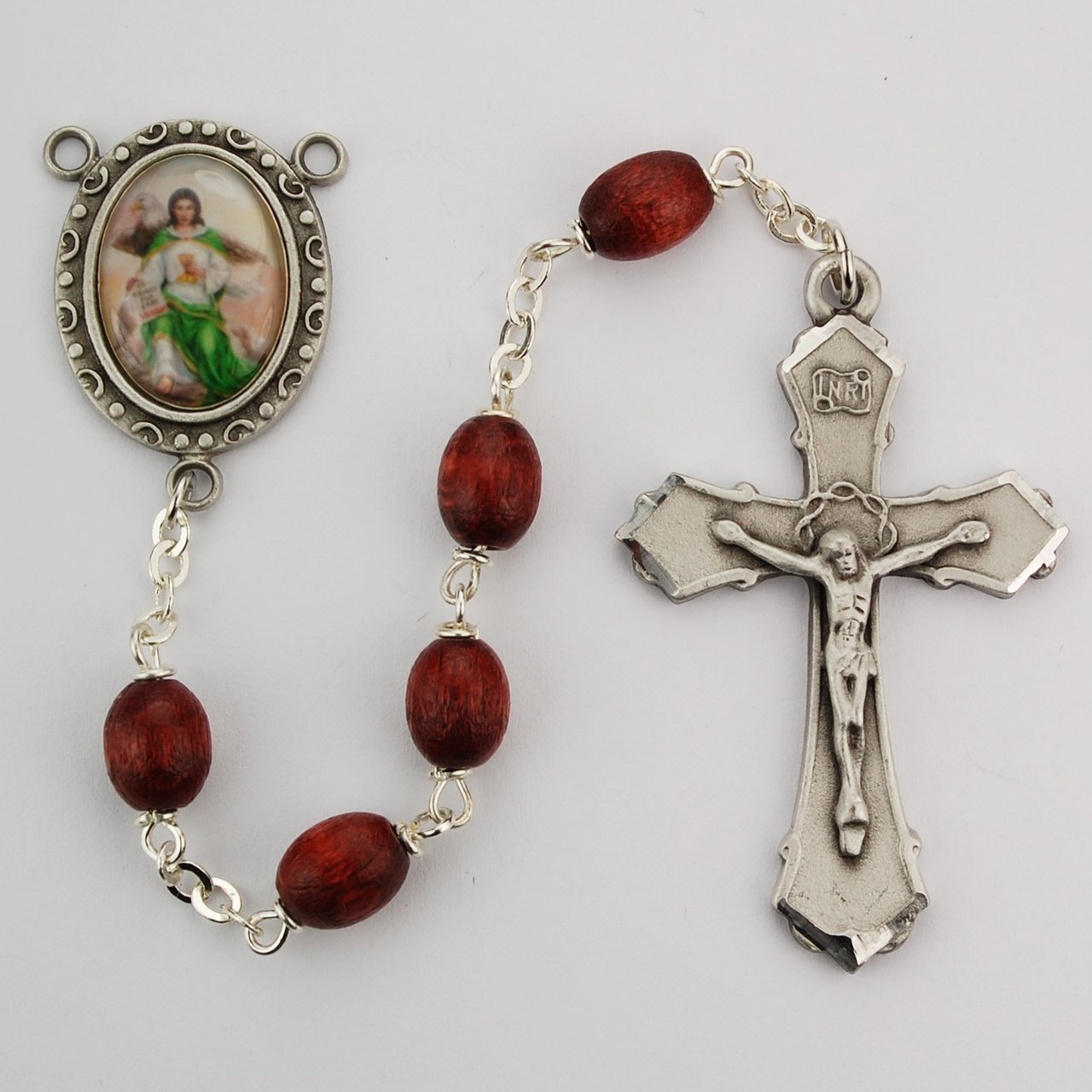 Brown Wood St John Rosary Boxed
