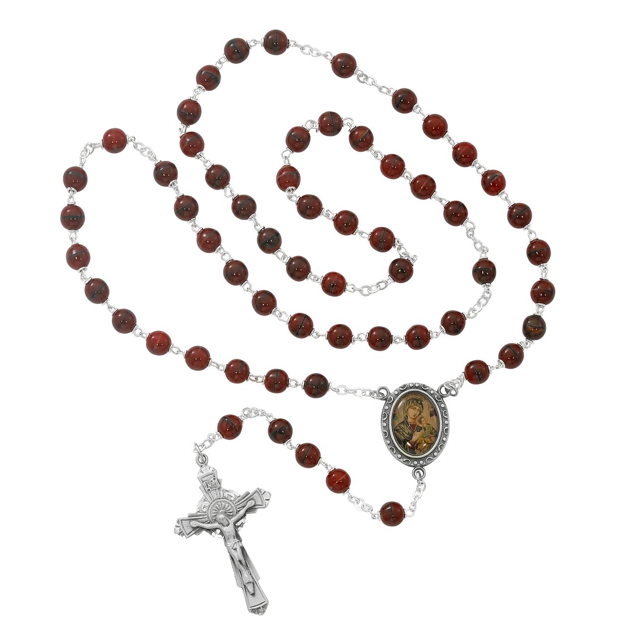 Red Our Lady of Perpetual Help Rosary Boxed