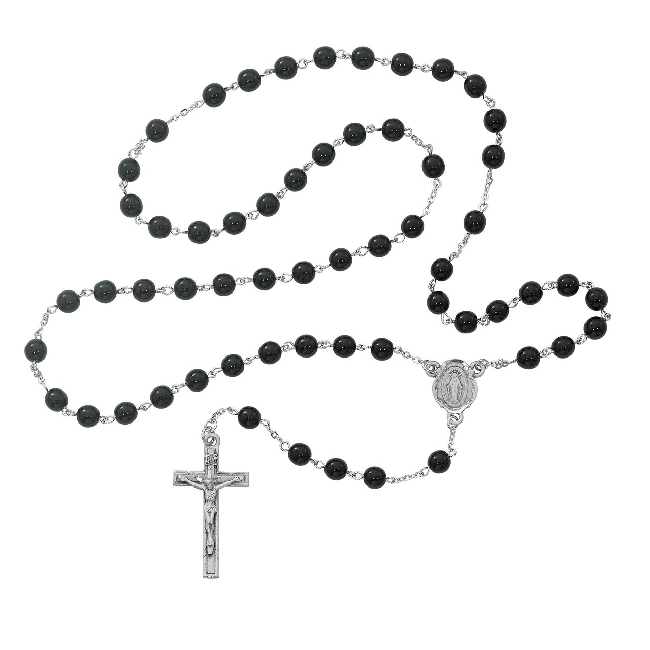 Black Miraculous Rosary Boxed