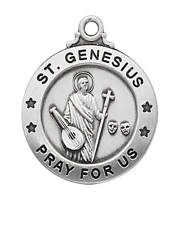 Sterling Silver St. Genesius Pendant