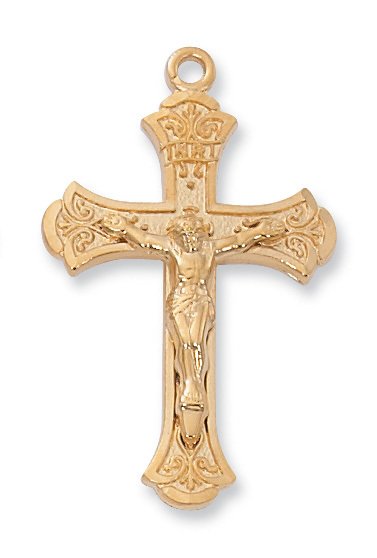 Gold over Sterling Crucifix Pendant