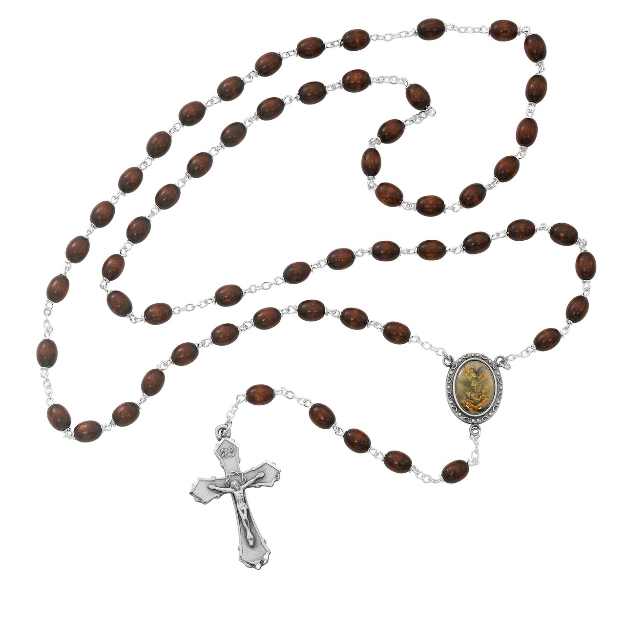 Brown St. Michael Rosary Boxed