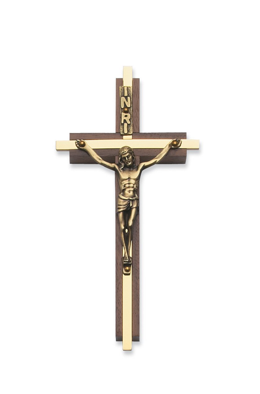 6 in. Walnut Stain Crucifix