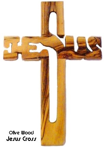 Olive Wood Jesus Cross - 6"