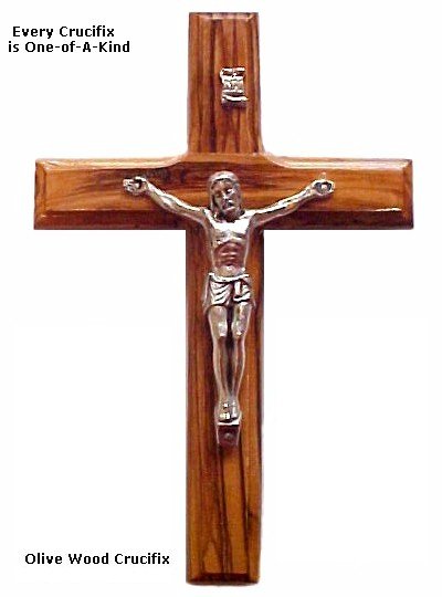 Olivewood Crucifix - 8"