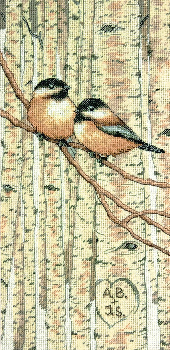 Love Birds Counted Cross Stitch Kit-7""X14"" 14 Count