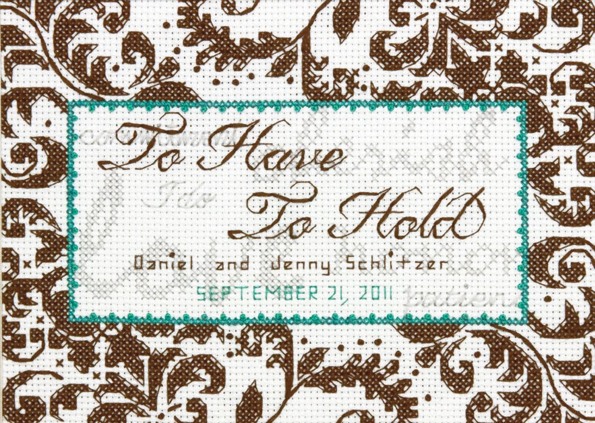 Treasured Words Wedding Record Mini Counted Cross Stitch Kit-7""X5"" 14 Count