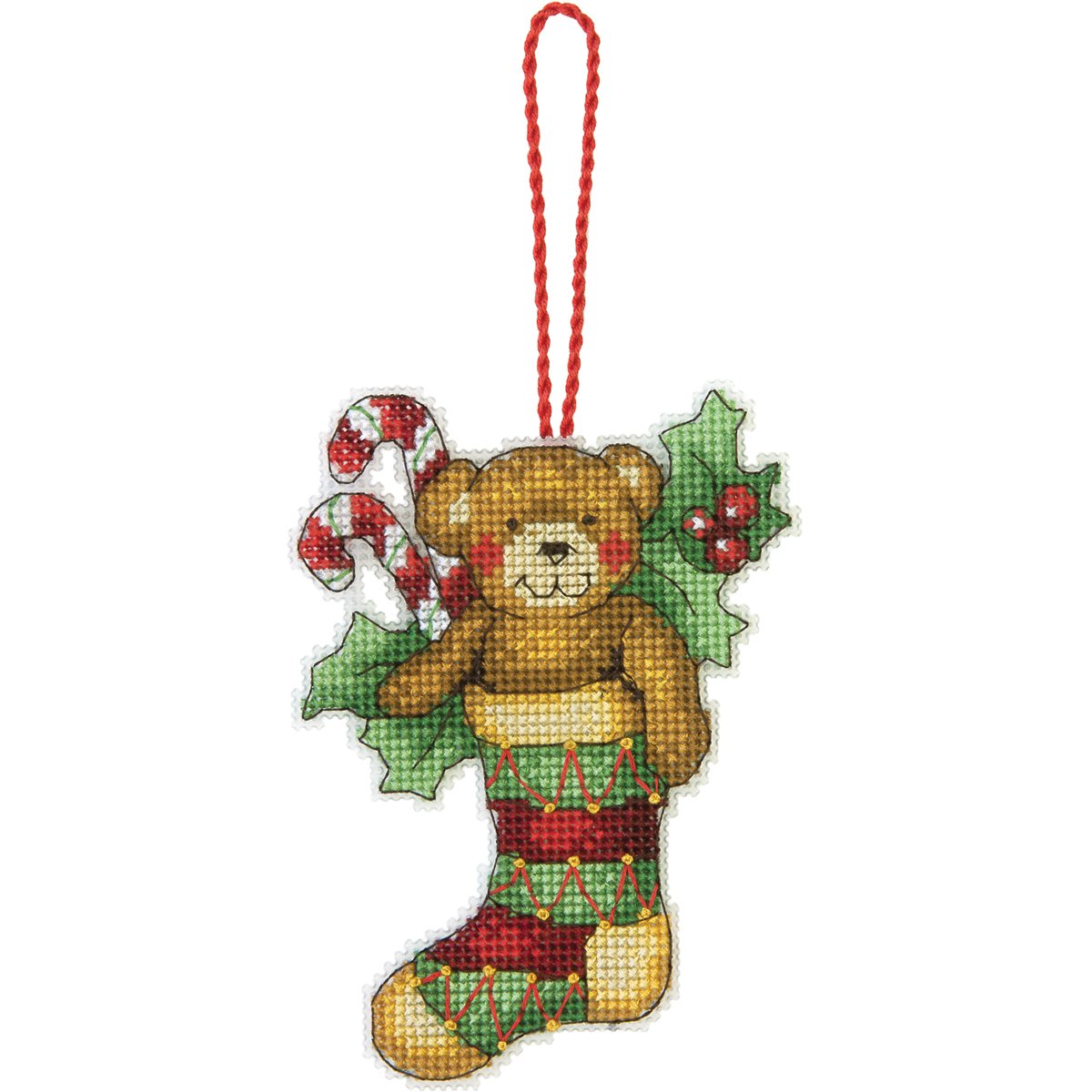 Susan Winget Bear Ornament Counted Cross Stitch Kit-3.25""X4.5"" 14 Count Plastic Canvas