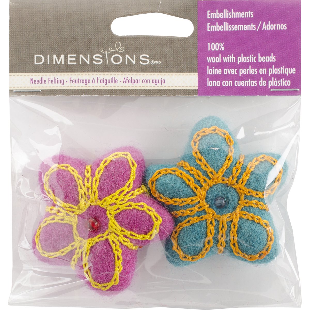 Feltworks Embroidered Balls-2"" 2/Pkg
