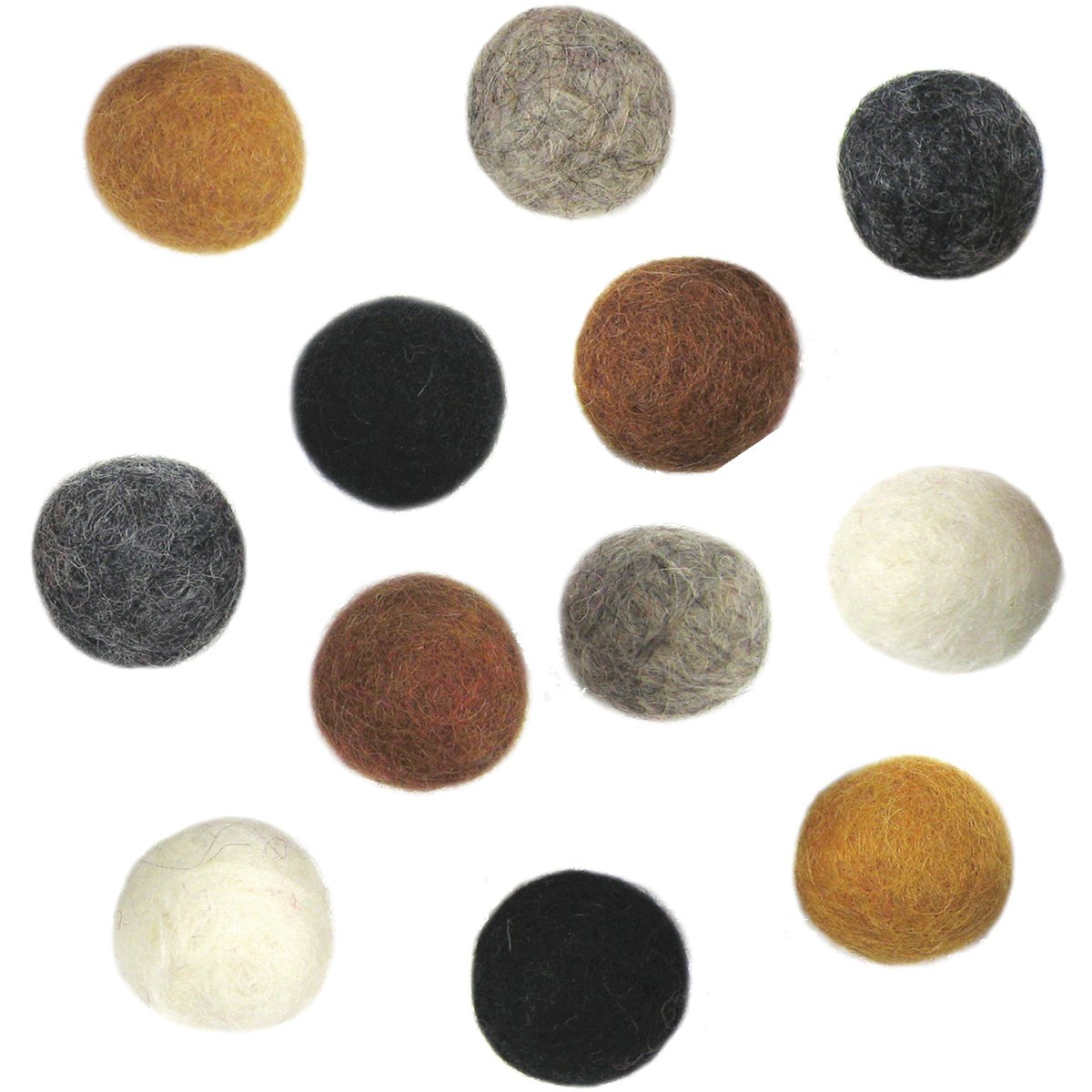 Feltworks Ball Assortment-Earth Tone 12/Pkg