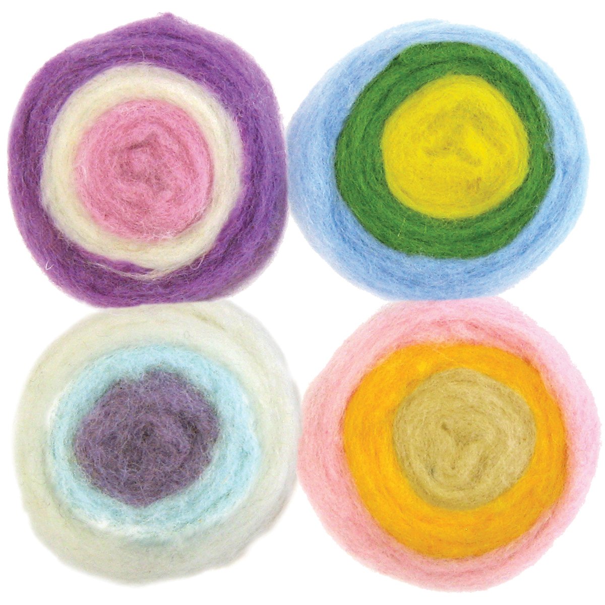 Feltworks Roving Rolls 2oz 4/Pkg-Pastel