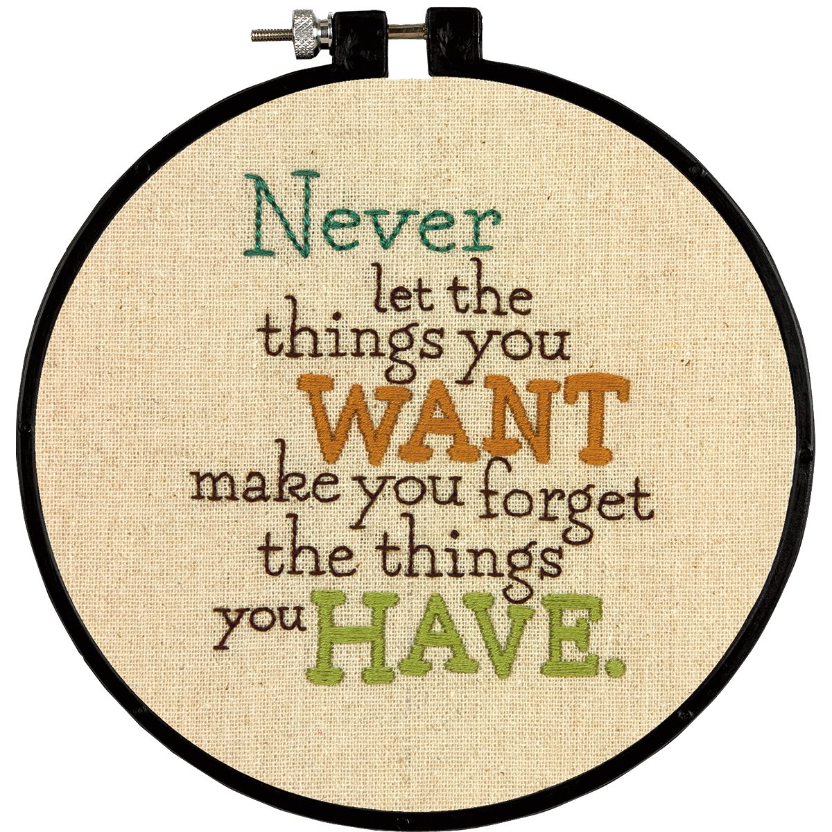 Stitch Wits Never Want Mini Stamped Embroidery Kit-6"" Round Stitched In Thread