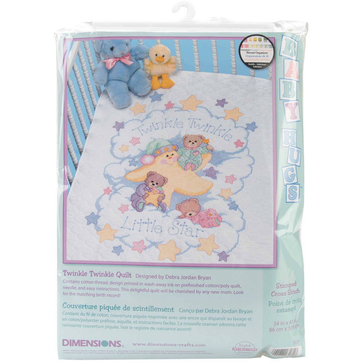 Twinkle Twinkle Quilt Stamped Cross Stitch Kit-34""X43""