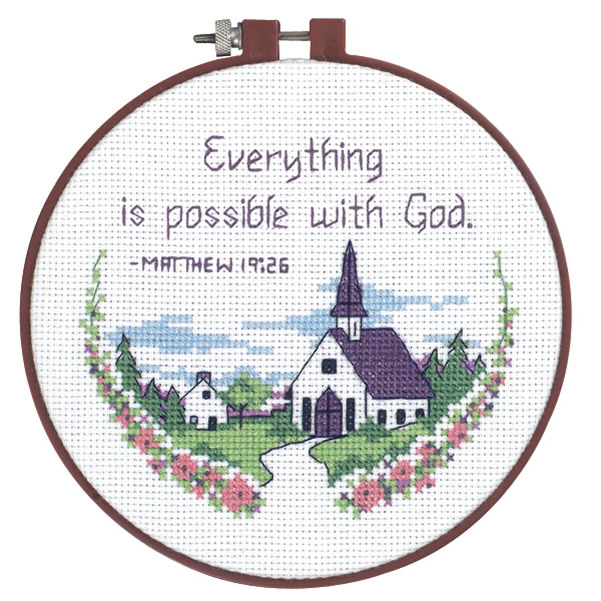 Learn-A-Craft Everything Is Possible Counted Cross Stitch Ki-6"" Round 14 Count