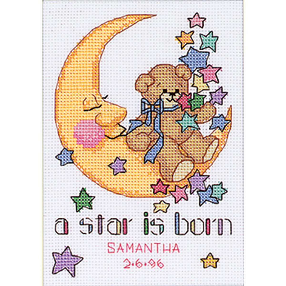 Jiffy A Star Is Born Mini Counted Cross Stitch Kit-5""X7"" 14 Count
