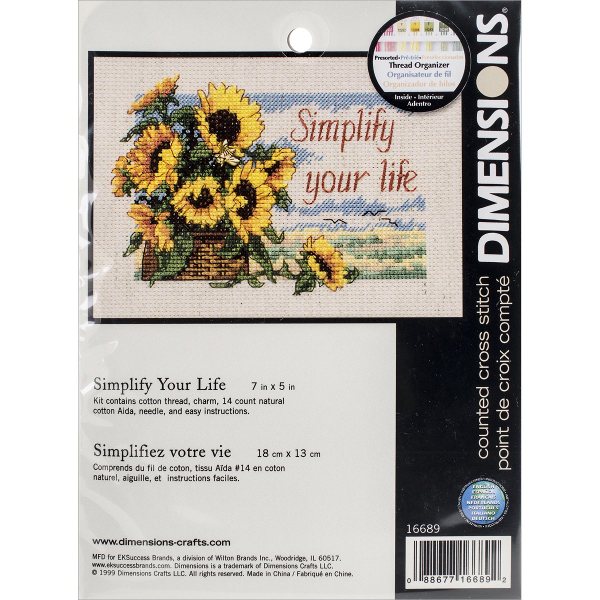 Jiffy Simplify Your Life Mini Counted Cross Stitch Kit-7""X5"" 14 Count
