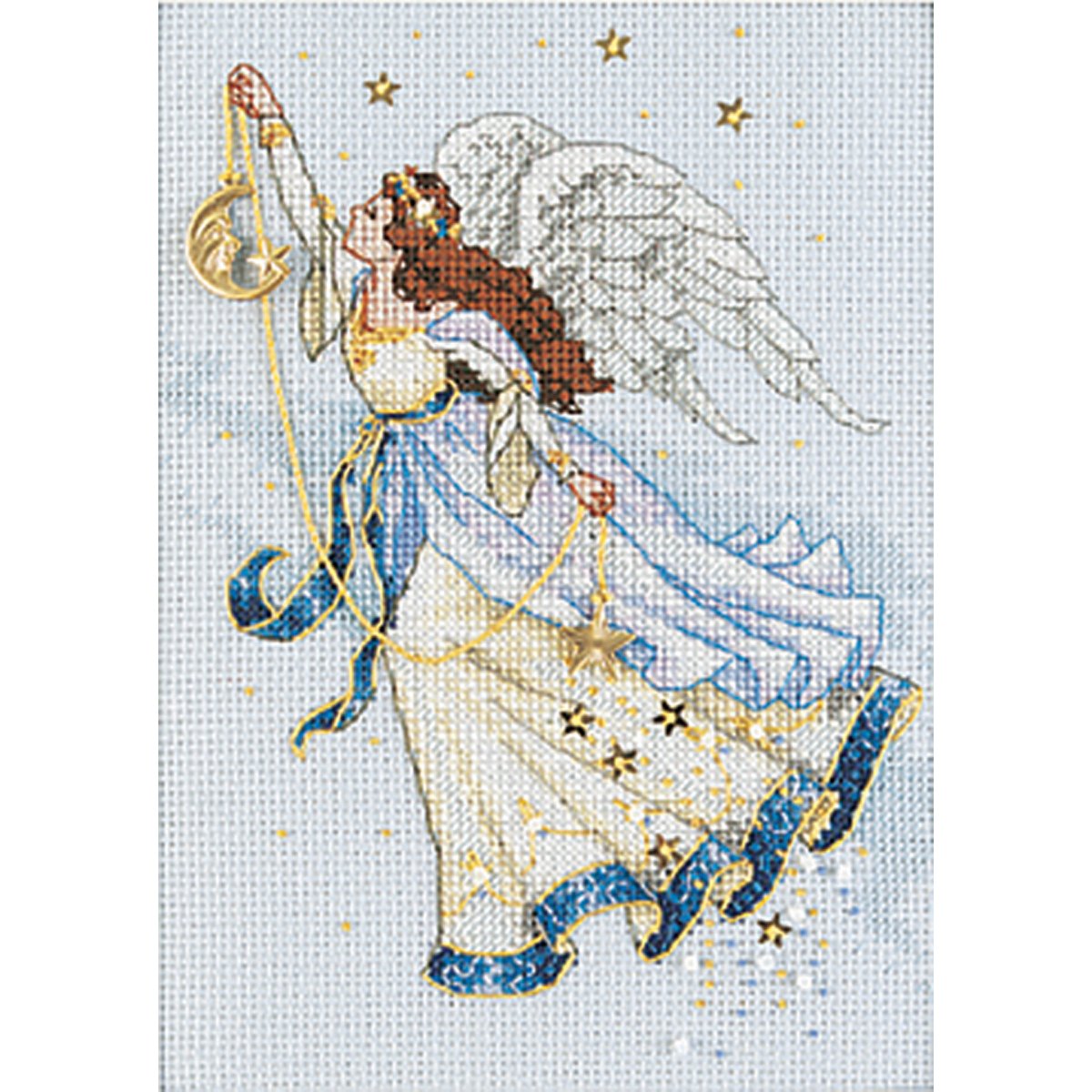 Gold Petite Twilight Angel Counted Cross Stitch Kit-5""X7"" 16 Count