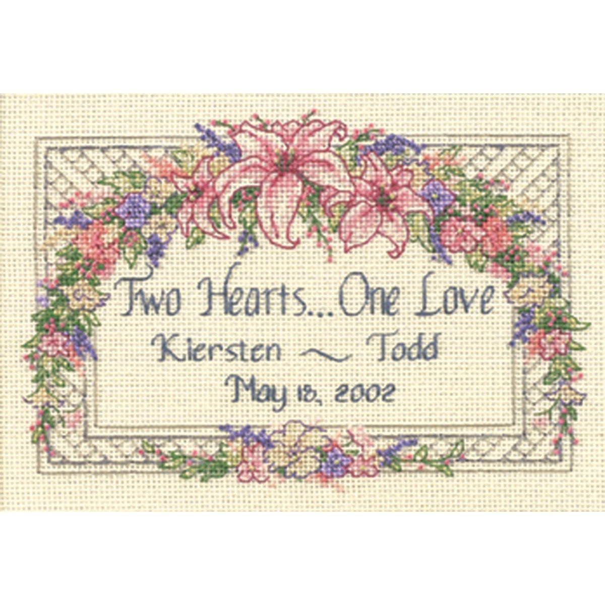 One Love Wedding Record Mini Counted Cross Stitch Kit-7""X5"" 18 Count