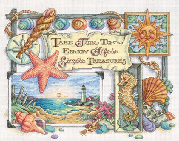 Simple Treasures Counted Cross Stitch Kit-14""X11"" 14 Count