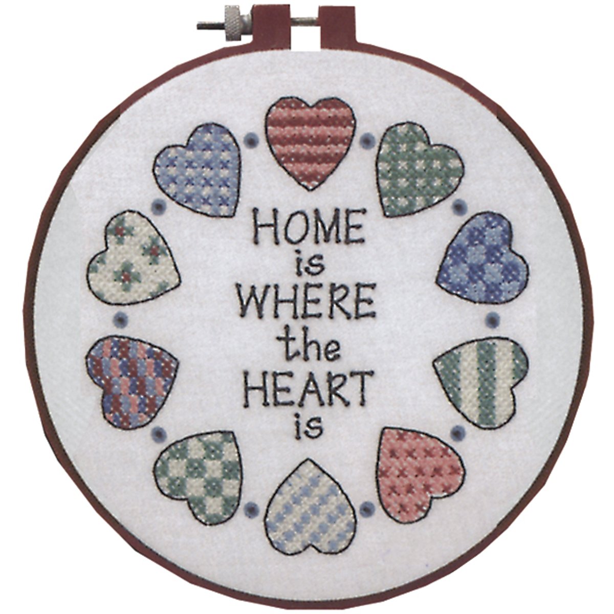 Learn-A-Craft Home And Heart Stamped Cross Stitch Kit-6"" Round