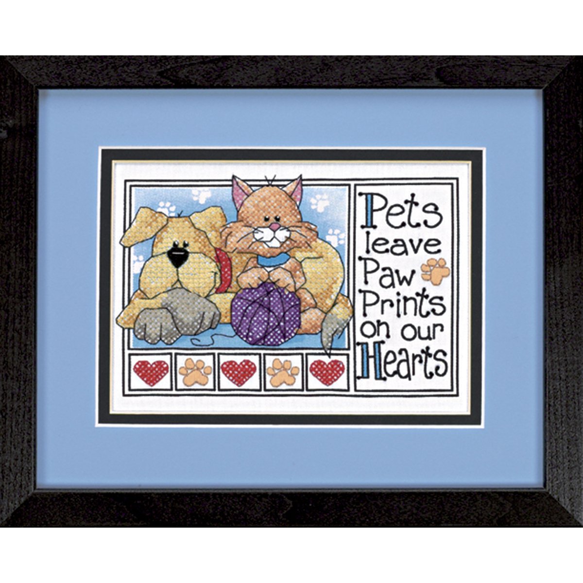 Paw Prints Mini Stamped Cross Stitch Kit-7""X5""